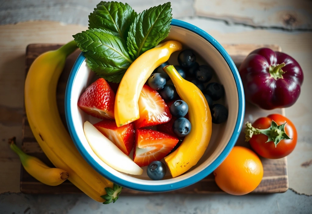 Bol de fructe proaspete și legume