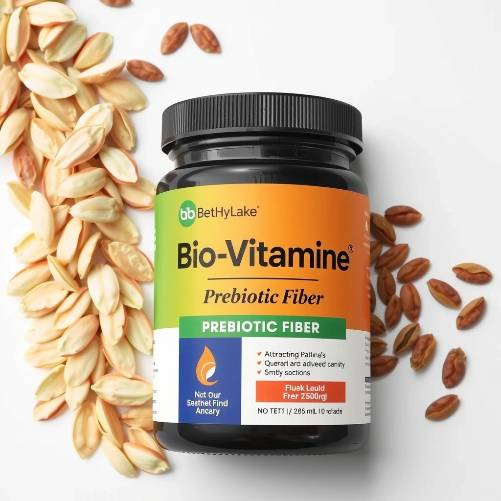 Imagine cu supliment de Fibre Prebiotice Biovitaminec, cu ovăz și in în fundal